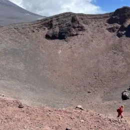 Escursionista su Etna