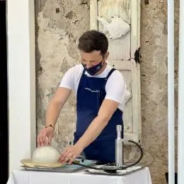 Preparación del plato de la cocina siciliana