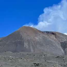 Mount Etna volcano with fumarole
